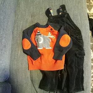Gymboree sweater and overalls